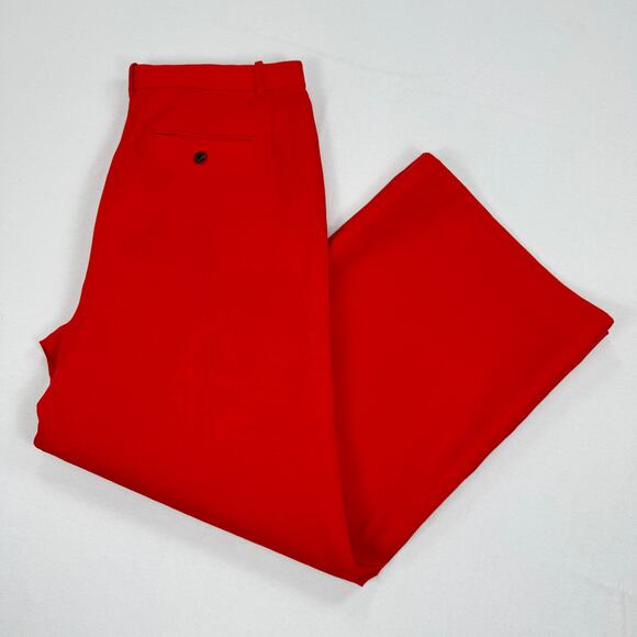 J Crew Womens Pleated Linen Wide Leg Trouser Pant Size 12 Red - Picture 2 of 14